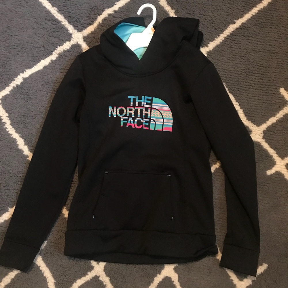 Black North Face Tribal Hoodie Pullover